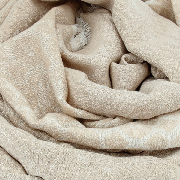 Men's-linen-cotton-scarf-beige-Logo