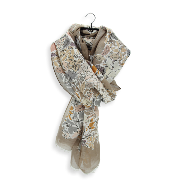 Women's-beige-silk-cotton-stole-Romeo