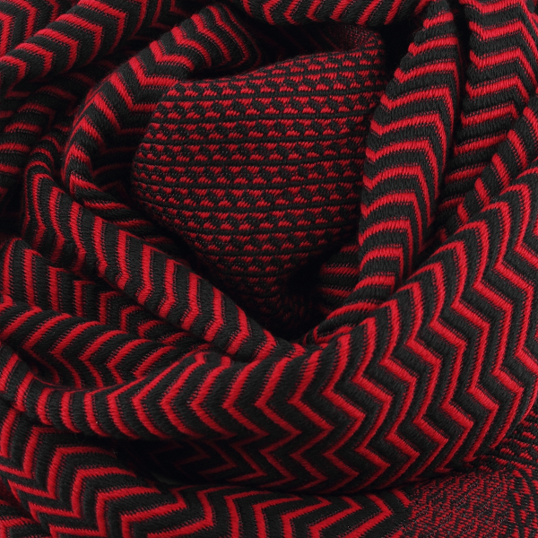 Red-black-merino-wool-silk-men's-scarf-Sporty
