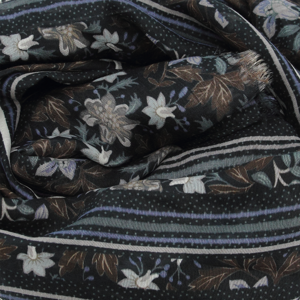 Women's-black-cotton-silk-printed-scarf-Jardin