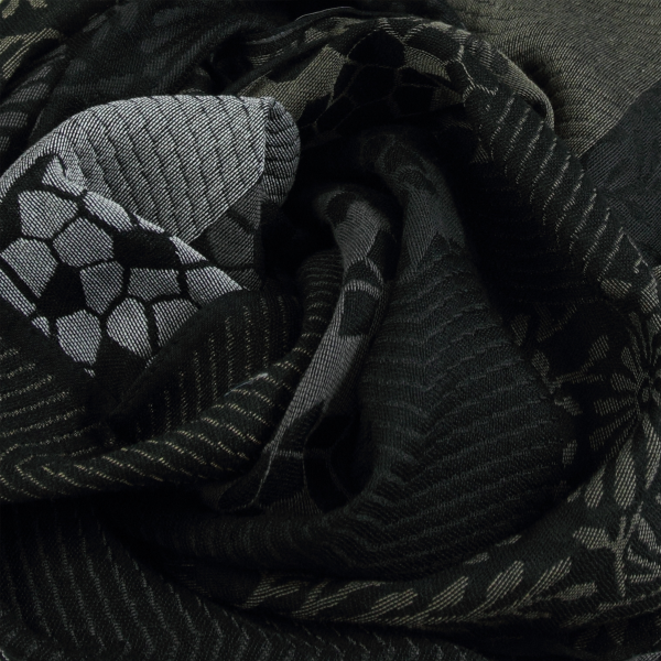 Grey-black-100% natural-women’s-scarf-Charme