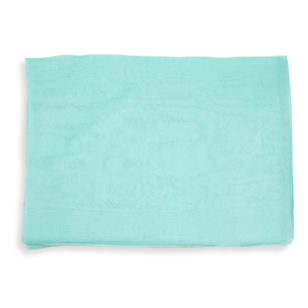 Women's-silk-chiffon-monochrome-blue-aqua