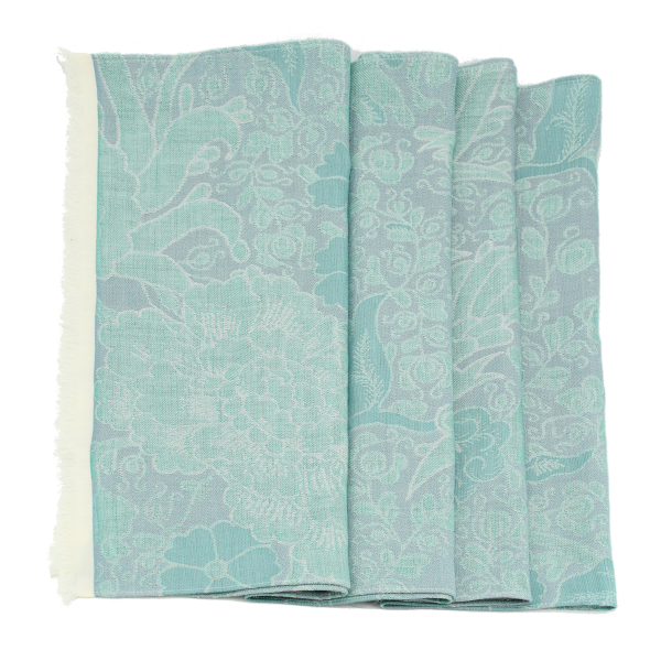 Blue aqua-wool-cashmere-women’s-scarf-oiseaux paradis