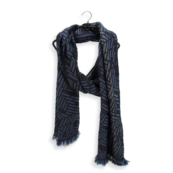 Navy-blue-silk-cashmere-Made-in-France-stole-Wand