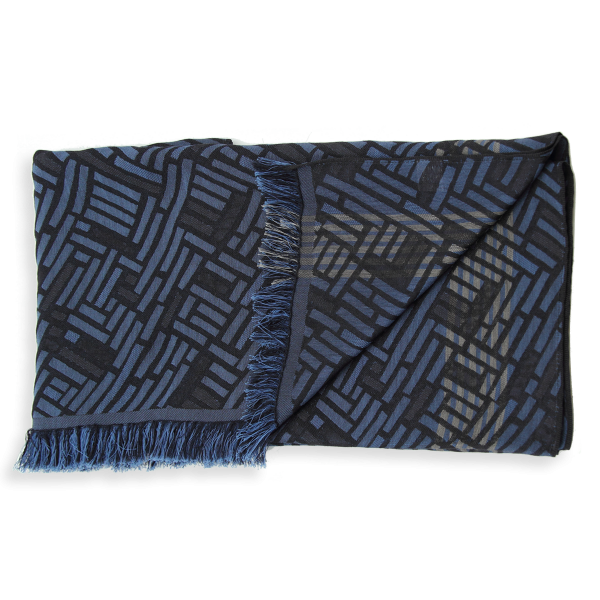 Navy-blue-silk-cashmere-Made-in-France-stole-Wand