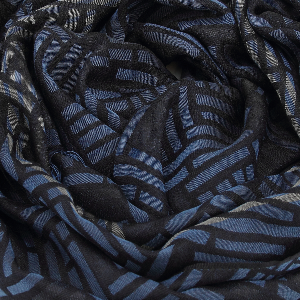 Navy-blue-silk-cashmere-Made-in-France-stole-Wand