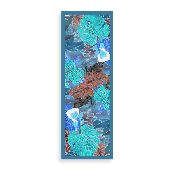 Women's-blue-stole-cotton-silk-printed-tropical