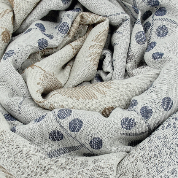 Women's-organic cotton-blue beige-stole-Jardin