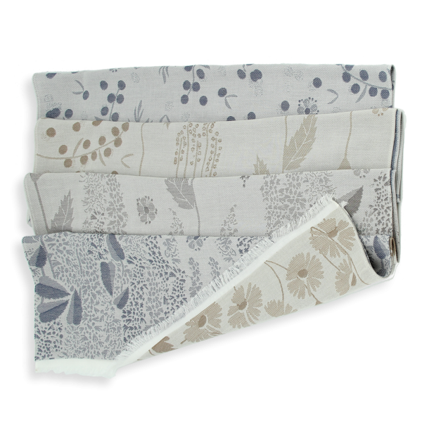 Women's-organic cotton-blue beige-stole-Jardin