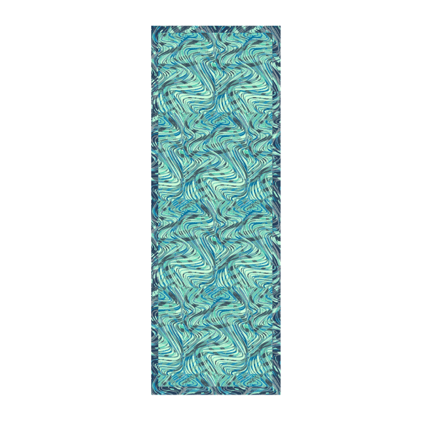 Women's-silk-cotton-stole-bleue-printed-Vagues