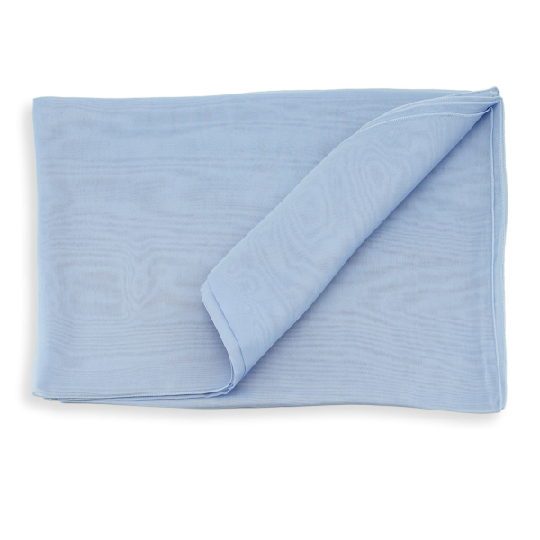 Silk chiffon stole made in France blue sky