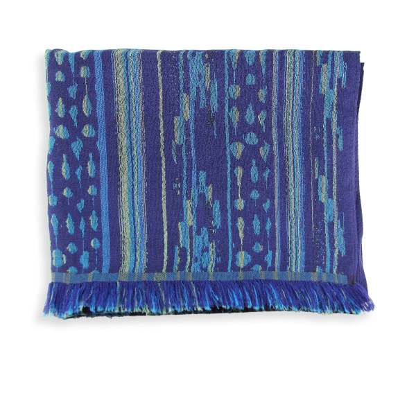 Blue-cotton-silk-wool-men’s-scarf-Sauvage