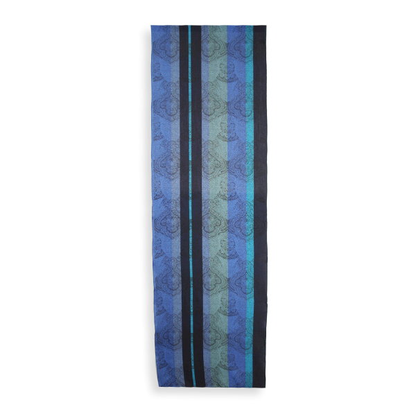 Blue-silk-wool-women's-scarf-Victoria