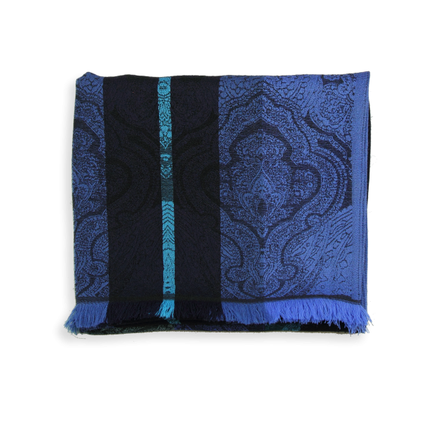 Blue-silk-wool-women's-scarf-Victoria