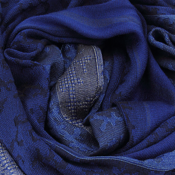 Bright-blue-merino-wool-silk-women's-scarf-Arborescence