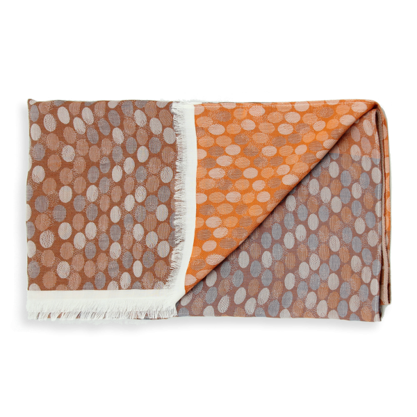 Women's-silk-cotton-brun-orange-stole-goutte d'eau