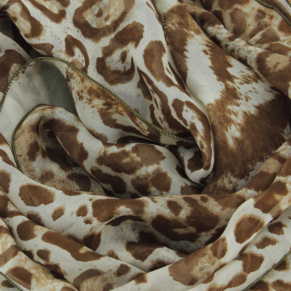 Brown-animal skin-printed-silk-women's-scarf