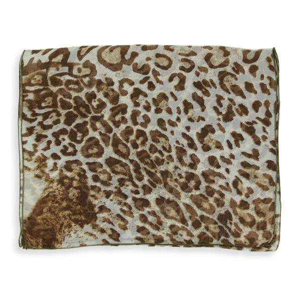 Brown-animal skin-printed-silk-women's-scarf