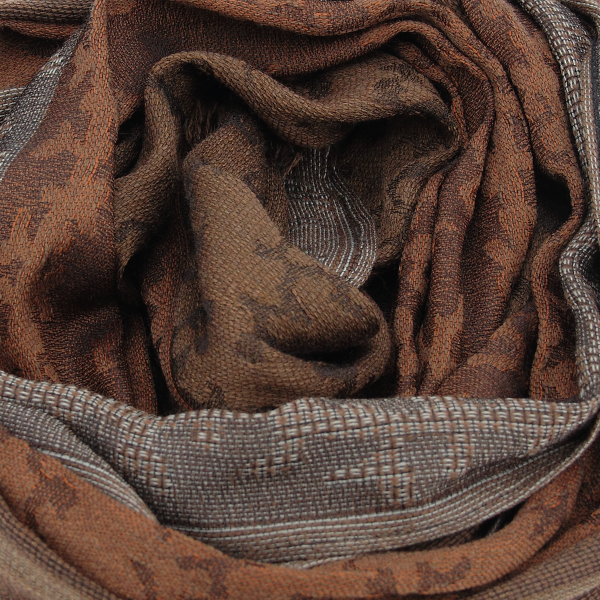 Brown-wool-silk-women's-scarf-Arborescence