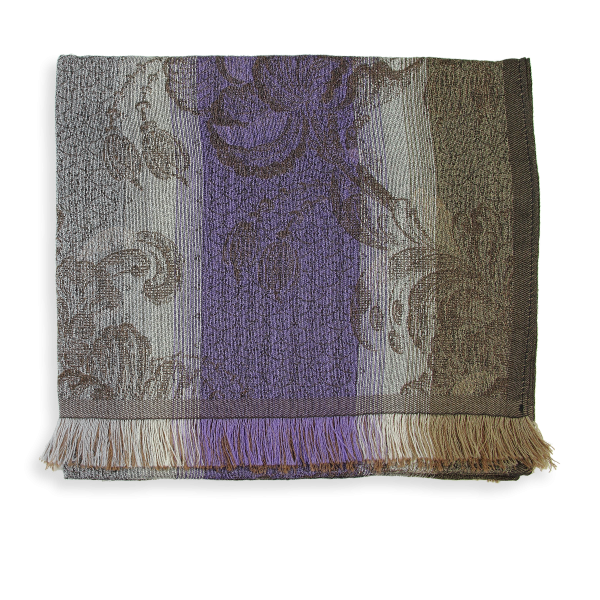 Woman-stole-wool-cotton-silk-parma-brown-Damasse