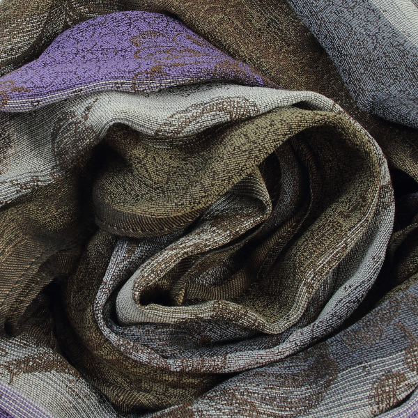 Woman-stole-wool-cotton-silk-parma-brown-Damasse