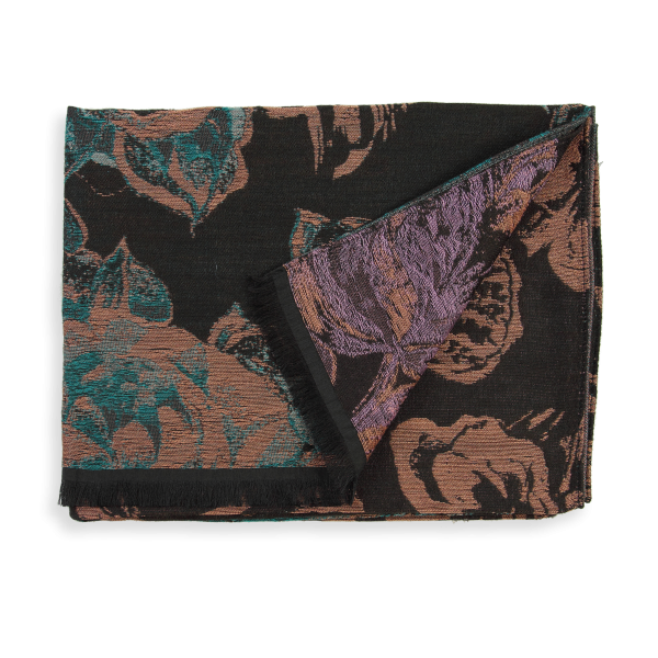 Woman-stole-wool-cotton-silk-brown-Botanic-4A