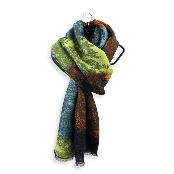 Large-stole-women’s-merino-wool-blue-brown-Jacaranda