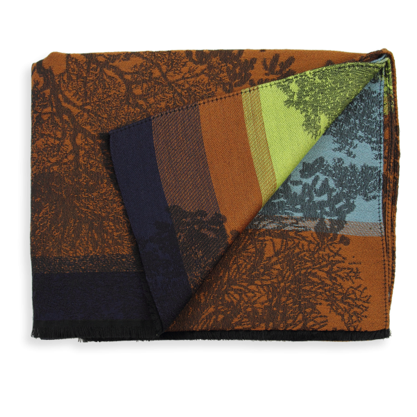 Large-stole-women’s-merino-wool-blue-brown-Jacaranda