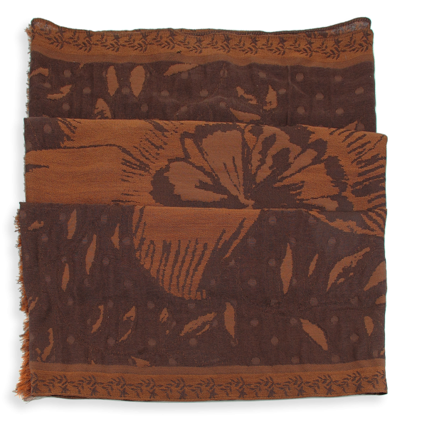 Brown-cotton-silk-wool-women’s-stole-maxi-floral