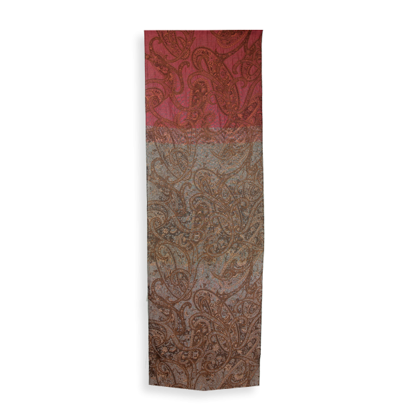 Brown-cotton-silk-wool-women’s-stole-Paisley