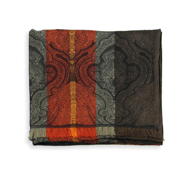 Rust-brown-silk-wool-women's-scarf-Victoria