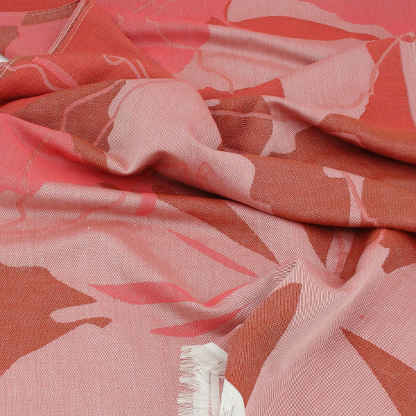 Coral-women's-cotton-stole-Amaryllis