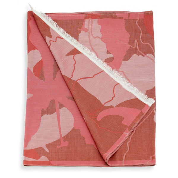 Coral-women's-cotton-stole-Amaryllis