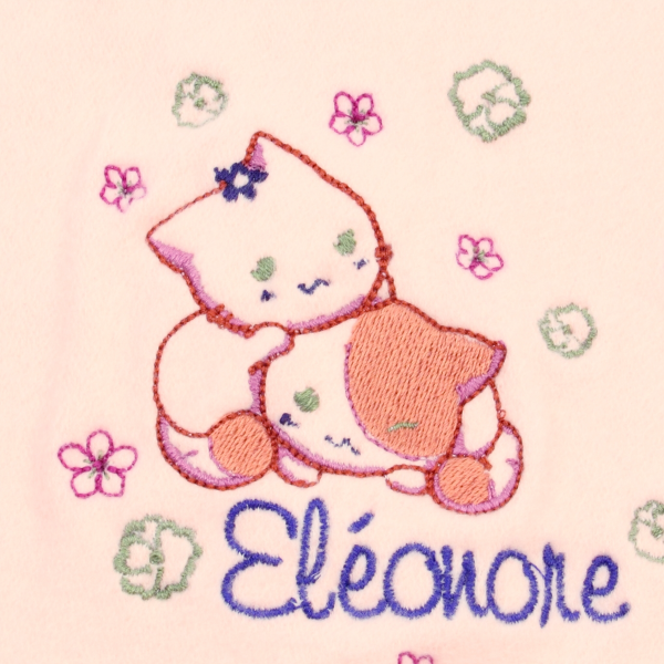 Powdered pink-organic-cotton-kittens-embroidered-children’s-scarf