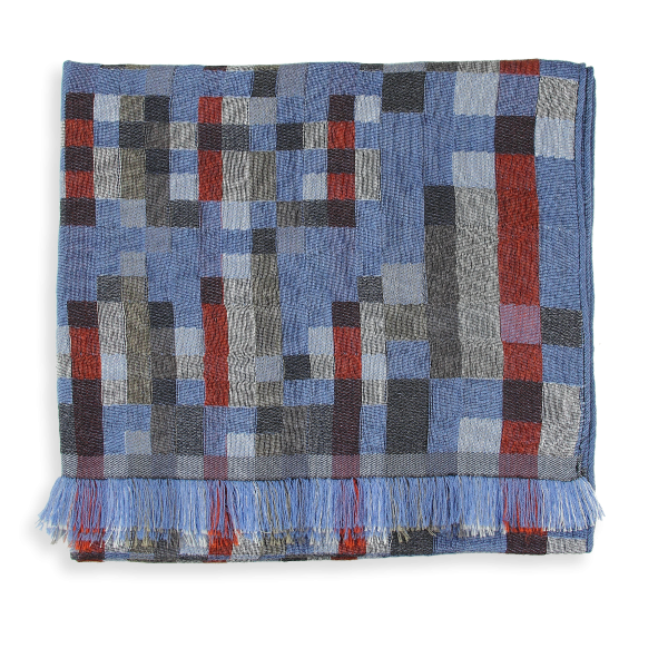 Denim blue-men’s-wool-cotton-silk-scarf-Recital