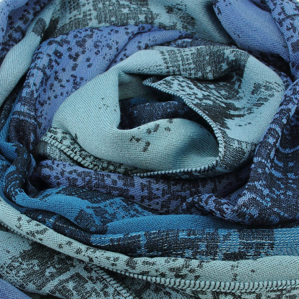 Blue-rayon-wool-women’s-men’s-oversized-stole-Philadelphia
