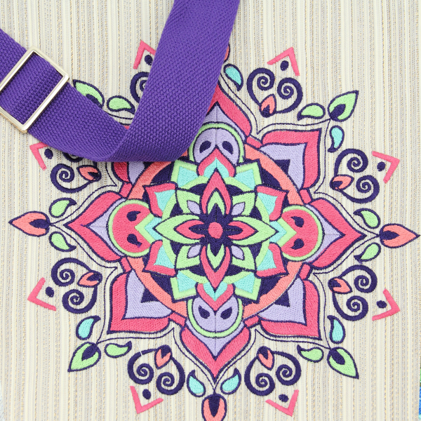women’s-embroidered-woven bag-mandala -gold