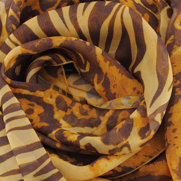 Golden-animal skin-printed-silk-women's-scarf