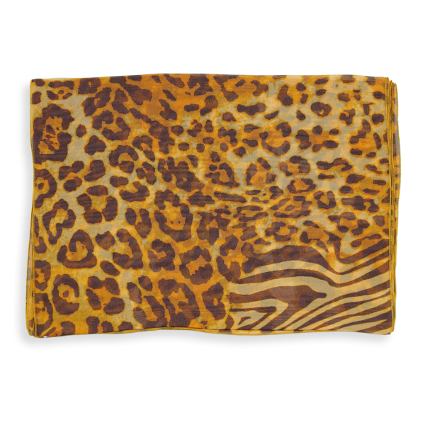 Golden-animal skin-printed-silk-women's-scarf