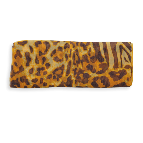 Golden-animal skin-printed-silk-women's-scarf