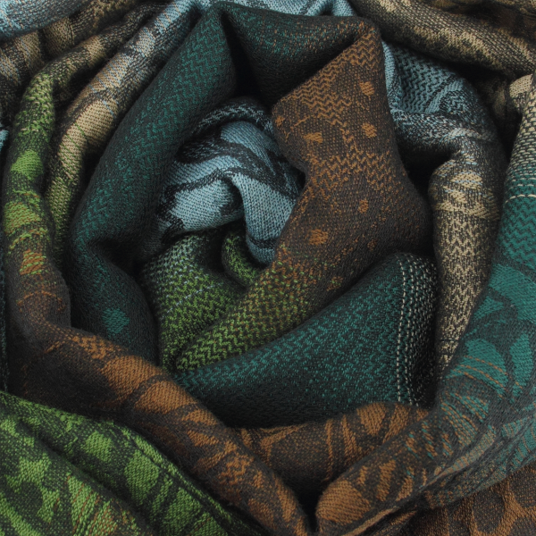 Green-camel-rayon-Merino wool-women’s-scarf-Style