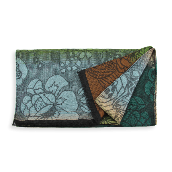 Green-camel-rayon-Merino wool-women’s-scarf-Style