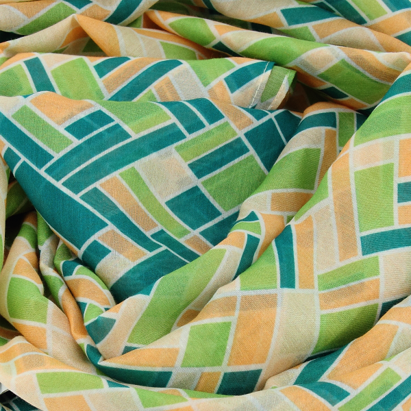 Women's-vert-cotton-silk-printed-scarf-Mosaique