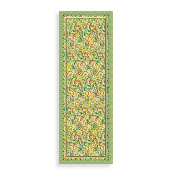 Women's-cotton-silk-stole-green-printed-Belle de nuit
