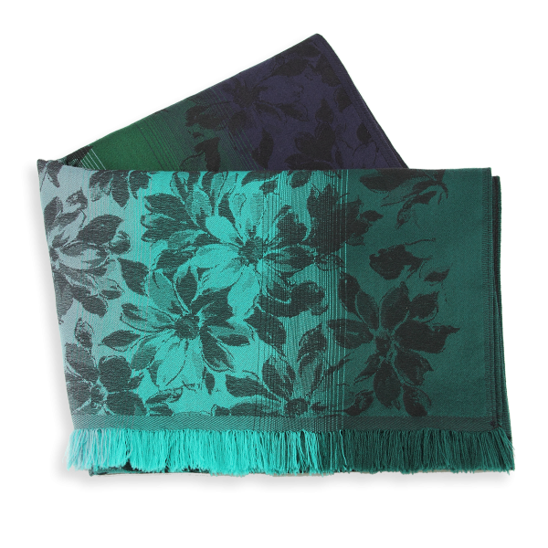 Green-wool-silk-women's-stole-Romantique