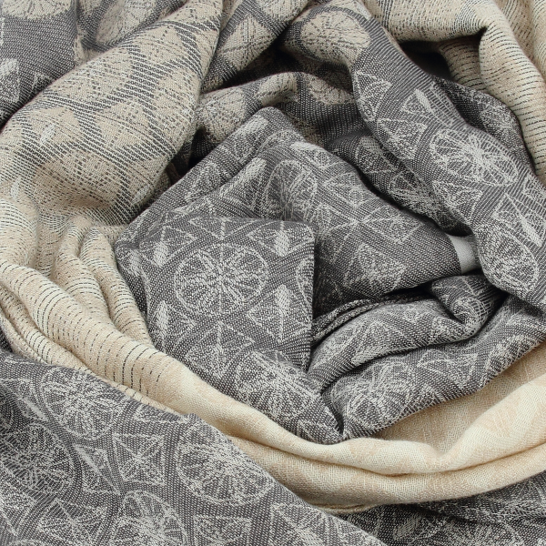 Men's-linen-cotton-scarf-grey-beige-Logo