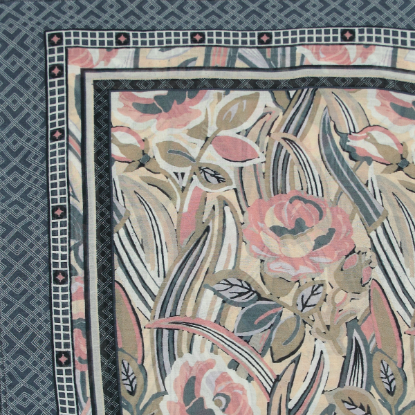 Women's-cotton-silk-stole-grey-printed-Belle de nuit