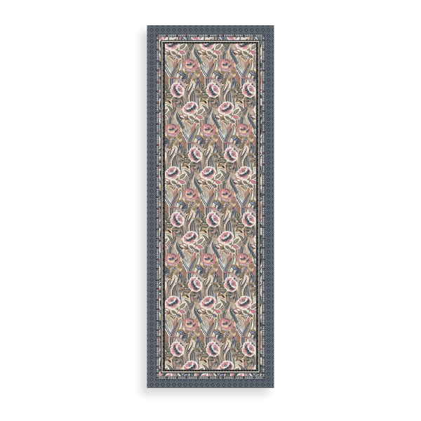 Women's-cotton-silk-stole-grey-printed-Belle de nuit
