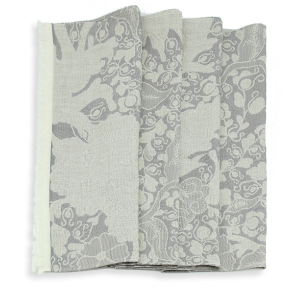 Grey-wool-cashmere-women’s-scarf-oiseaux paradis