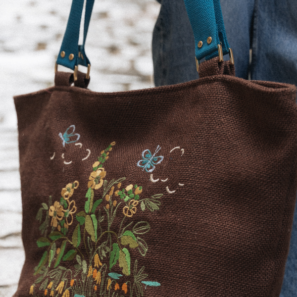 jute tote bag - fields